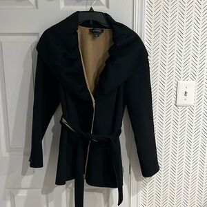 St John Cashmere and Wool Blend Collared Wrap Coat